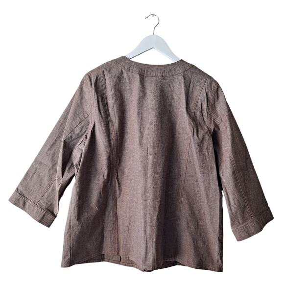 Denim & Co Womens 2 Piece Top and Capri Pants Matching Set Brown Size XL - Picture 4 of 16